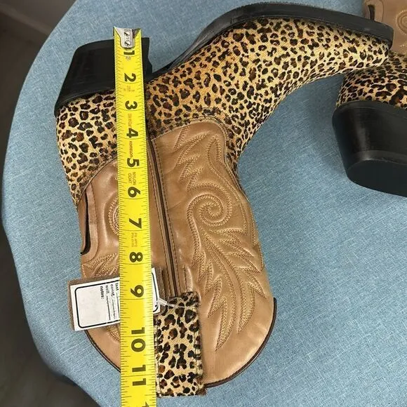 El. Padrino Animal Print Tan Leather Western Boots Size 9 M