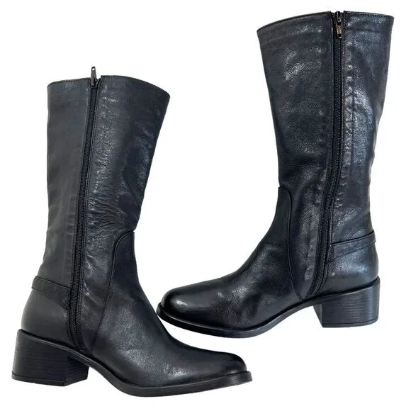 EMANUELE CRASTO Italian Leather Riding Boots