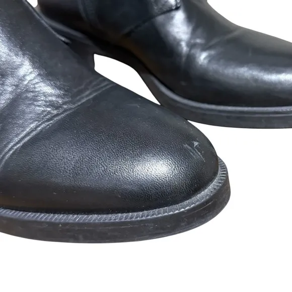 Emanuele Crasto Size 9 EU 40 Italy Black Leather Italian Moto Boots Buckle Zip