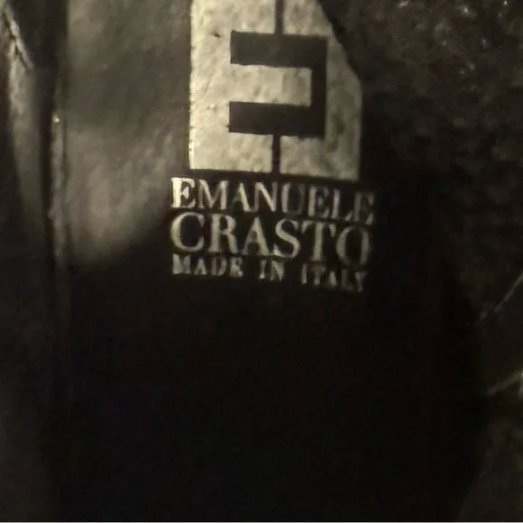 Emanuele Crasto Size 9 EU 40 Italy Black Leather Italian Moto Boots Buckle Zip