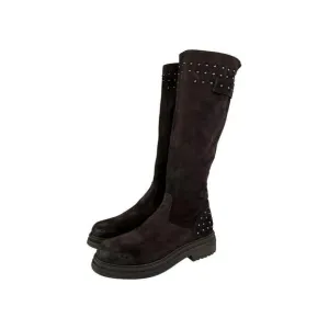 Emanuele Crasto Italy Suede High Shaft Low Heel US 9.5 Chunky Sole Studded Boots