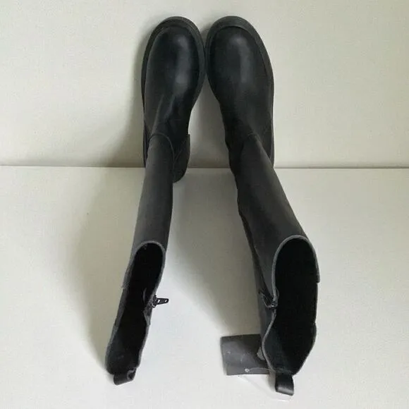 Enzo Tesoti leather full zip riding boots black size 6.5 NWT