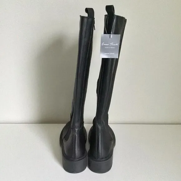 Enzo Tesoti leather full zip riding boots black size 6.5 NWT