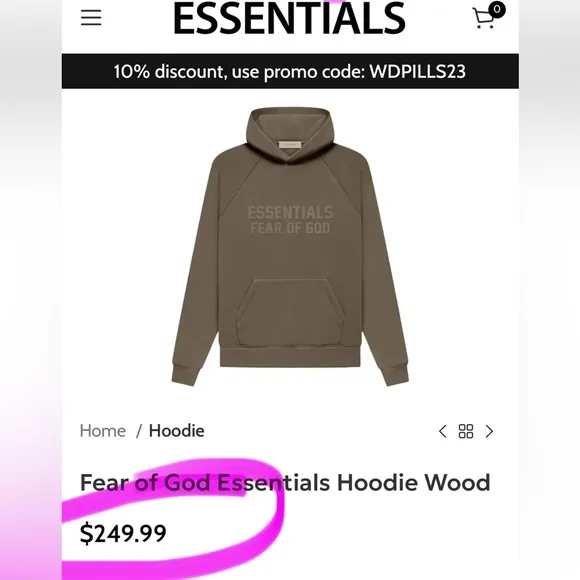 Essentials FEAR OF GOD ESSENTIALS HOODIE |WOOD | NEW COLLECTION | NEW/NWT 🔥🔥