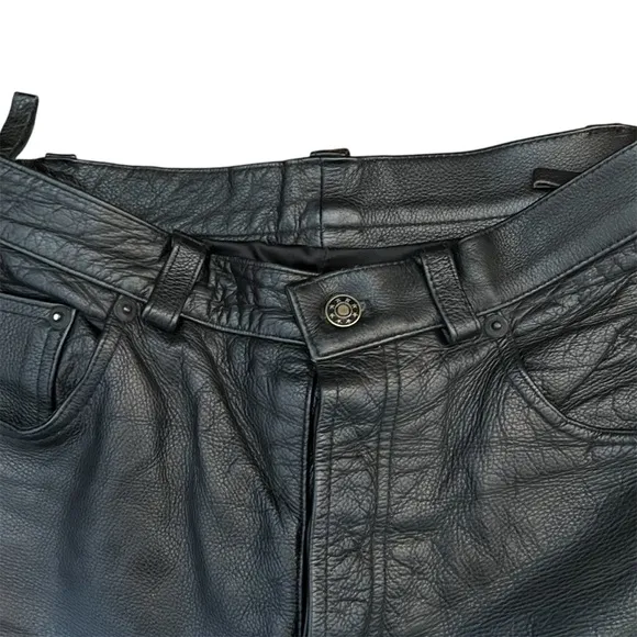 Etches Leder Futter Men’s Leather Skinny Motorcycle Riding Pants Size 32