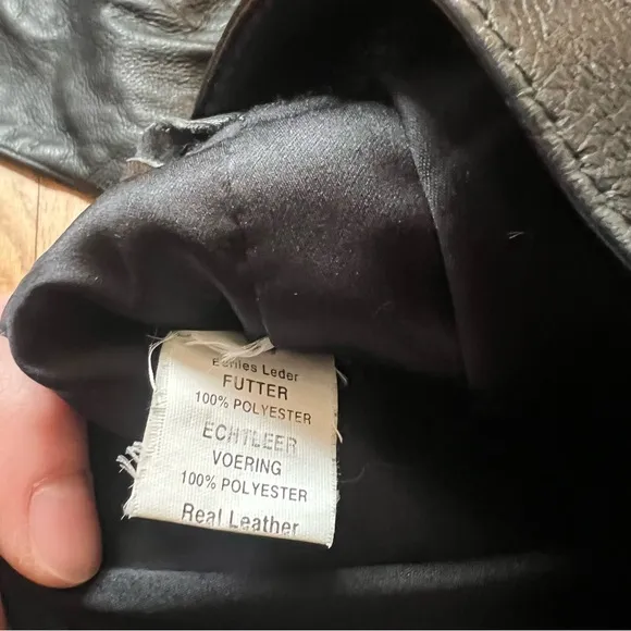 Etches Leder Futter Men’s Leather Skinny Motorcycle Riding Pants Size 32