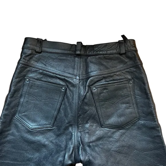 Etches Leder Futter Men’s Leather Skinny Motorcycle Riding Pants Size 32