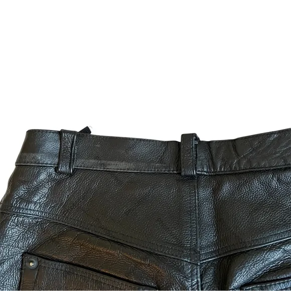 Etches Leder Futter Men’s Leather Skinny Motorcycle Riding Pants Size 32