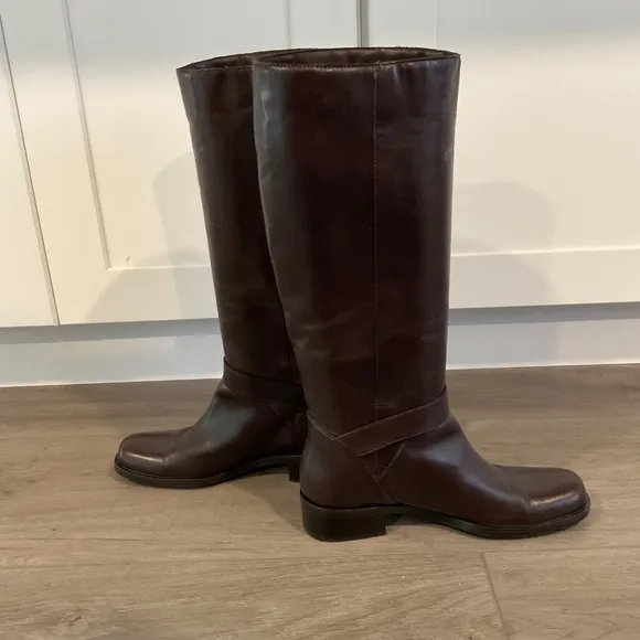 Etienne Aigner Brown Leather Knee High Boots 7N