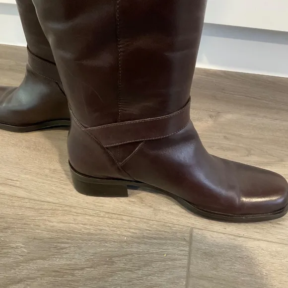 Etienne Aigner Brown Leather Knee High Boots 7N