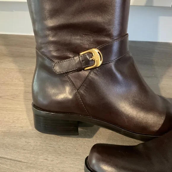 Etienne Aigner Brown Leather Knee High Boots 7N