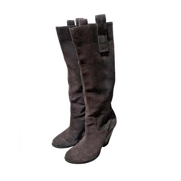 EUC Carlos Santana Hotrod Dark Brown Tall Suede Boots size 8