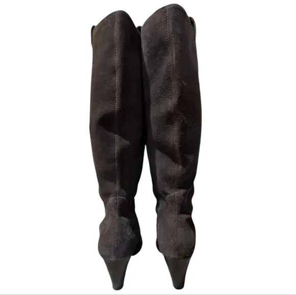 EUC Carlos Santana Hotrod Dark Brown Tall Suede Boots size 8