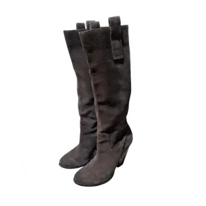EUC Carlos Santana Hotrod Dark Brown Tall Suede Boots size 8
