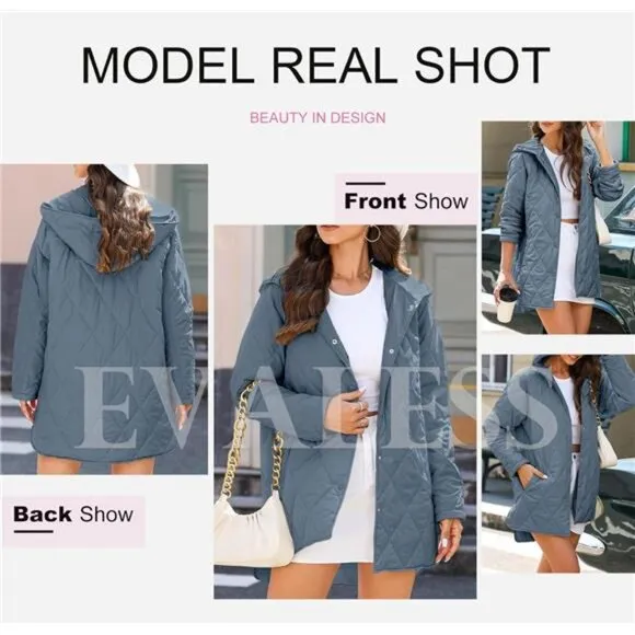 EVALESS Long Jackets for Women Fashion 2024 Winter Coat for Women Business