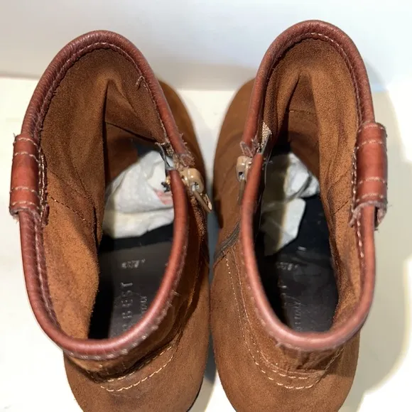 Everbest Suede Italian Boots Heel 3” Sz 39 Vera Pelle