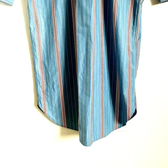 Everlane Midi Cotton Shirtdress In Parisian Blue Stripe Combo Size S NWT