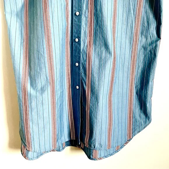 Everlane Midi Cotton Shirtdress In Parisian Blue Stripe Combo Size S NWT