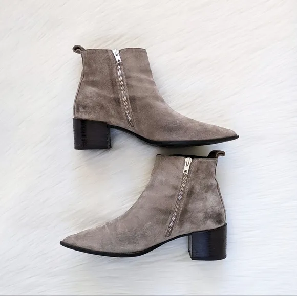 Everlane The Boss Gray Suede Leather Boots | Size 8
