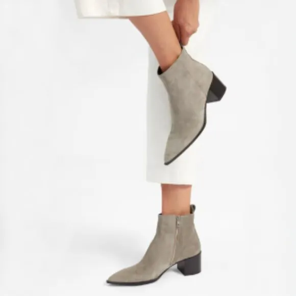 Everlane The Boss Gray Suede Leather Boots | Size 8