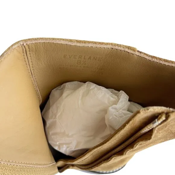 Everlane The City Boot Square Toe in Toasted Almond Suede Size 8.5