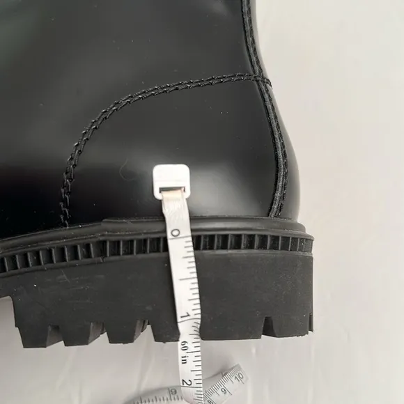 Express black leather moto combat style lace up boots