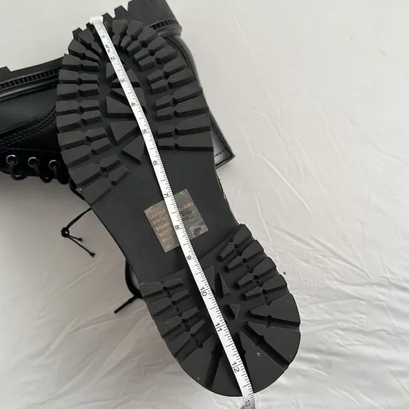 Express black leather moto combat style lace up boots