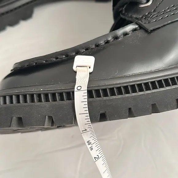 Express black leather moto combat style lace up boots