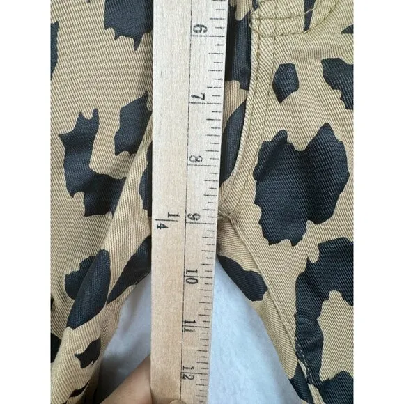 Fallon Taylor Leopard Print 90s Super flare pants tan black western retro sz 26