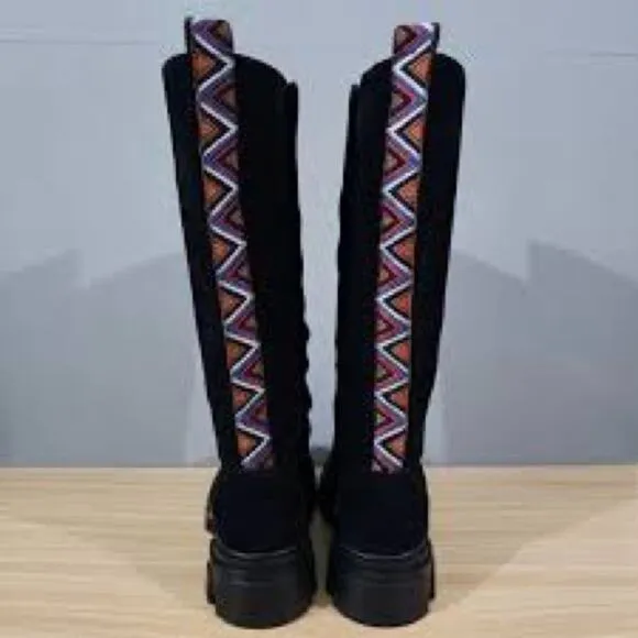 FARM RIOSuede Grosgrain Trim Riding Boots size 6.5 (s1.15) new without box