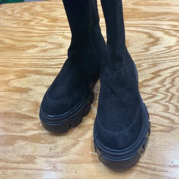 FARM RIOSuede Grosgrain Trim Riding Boots size 6.5 (s1.15) new without box