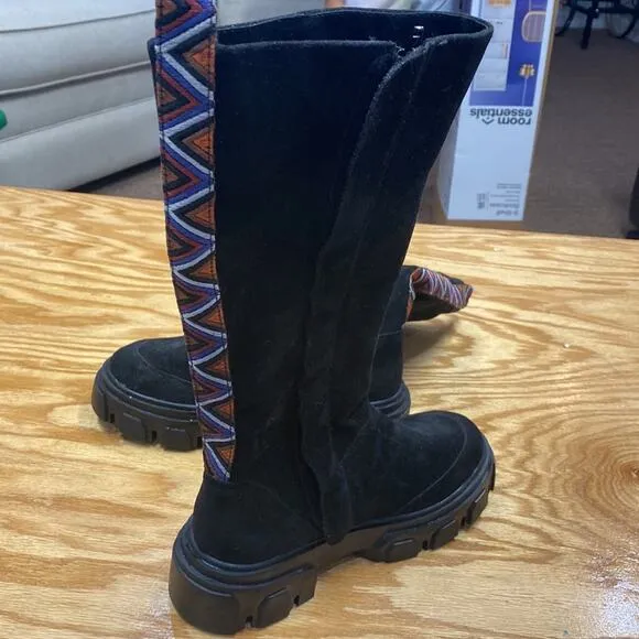 FARM RIOSuede Grosgrain Trim Riding Boots size 6.5 (s1.15) new without box