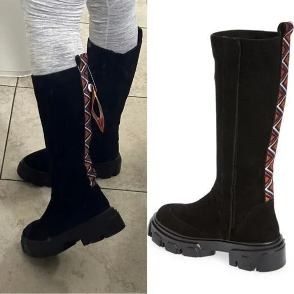 FARM RIOSuede Grosgrain Trim Riding Boots size 6.5 (s1.15) new without box