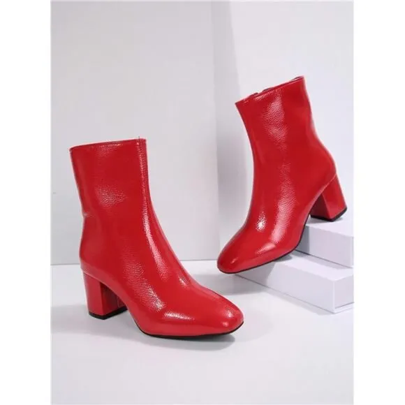 Fashion Match Black Corset, French Style High Heel Leather Ankle Boots For Women