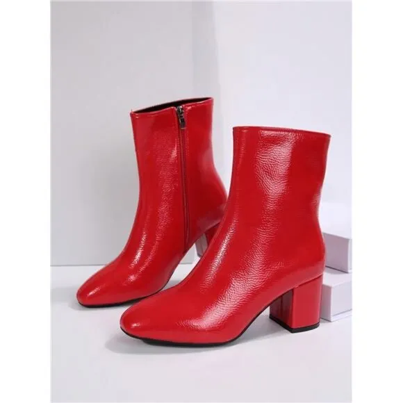Fashion Match Black Corset, French Style High Heel Leather Ankle Boots For Women