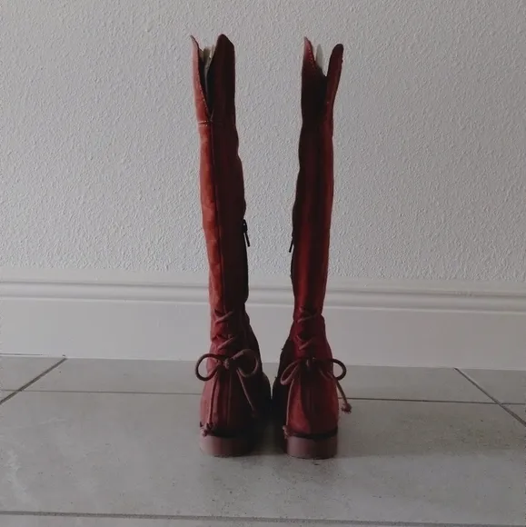 Faux Suede Over The Knee Boots