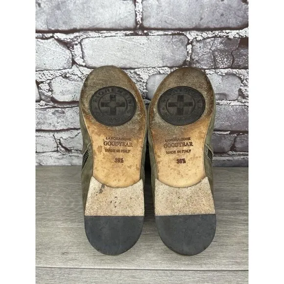 Fiorentini   Baker Goodyear Taupe Suede Side Zip Ankle Boots Women Sz 38.5EU/8M
