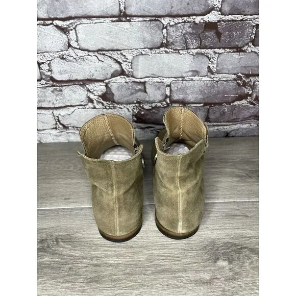 Fiorentini   Baker Goodyear Taupe Suede Side Zip Ankle Boots Women Sz 38.5EU/8M