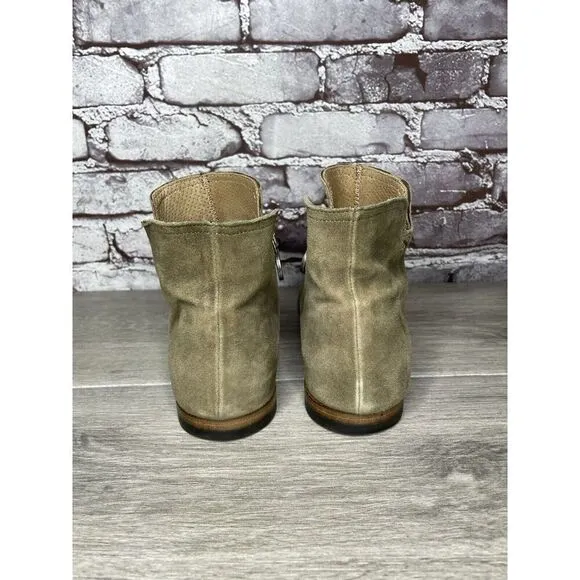 Fiorentini   Baker Goodyear Taupe Suede Side Zip Ankle Boots Women Sz 38.5EU/8M