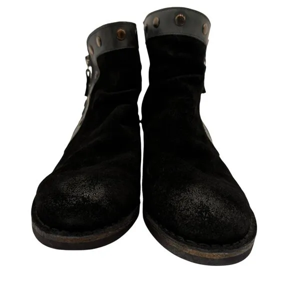 Fly London Black Suede Duke Studded Women's Boots Booties Size 39 / 8 - 8.5