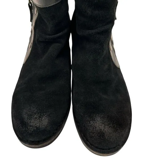 Fly London Black Suede Duke Studded Women's Boots Booties Size 39 / 8 - 8.5