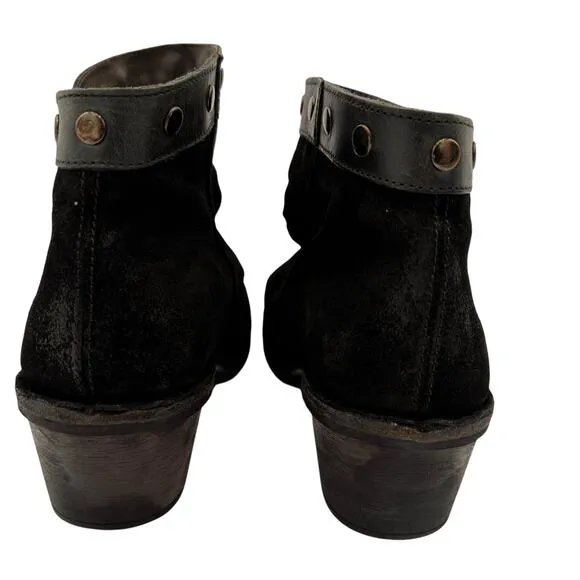 Fly London Black Suede Duke Studded Women's Boots Booties Size 39 / 8 - 8.5