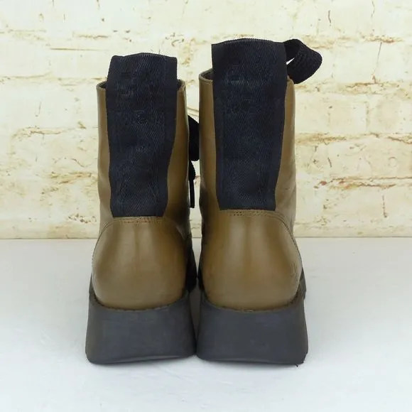 Fly London Ragi 539Fly Leather Combat Boots 36 5.5 Tan Ankle Lace Up Grunge FLAW