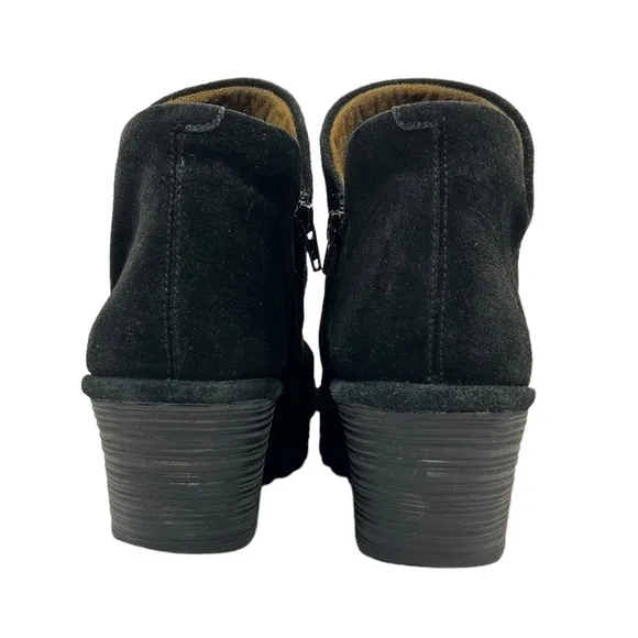 Fly London Women's Yama Black Suede Wedge Ankle Boots