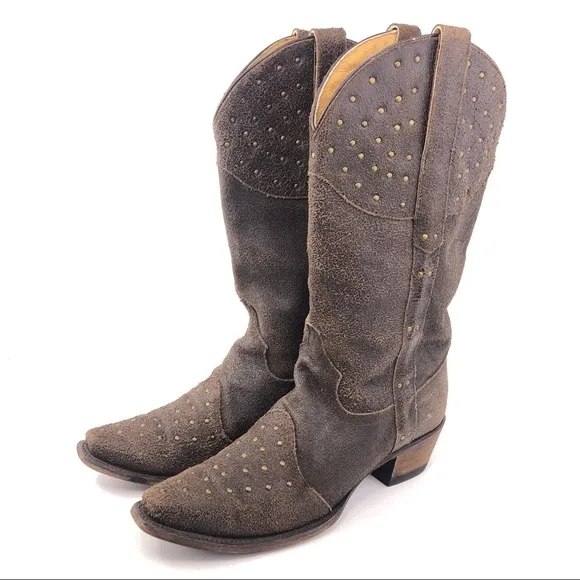 FM1101 by Lane Brown Leather Western Boots 10