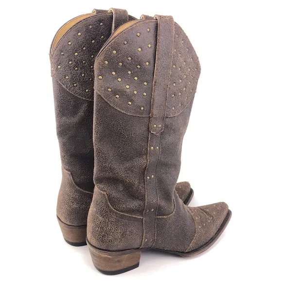 FM1101 by Lane Brown Leather Western Boots 10
