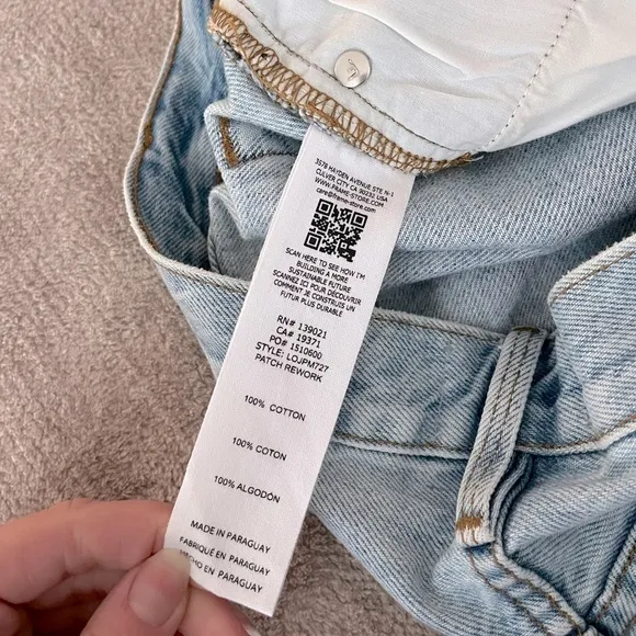 Frame Denim Le Original Mending Patch Rework Jeans Straight Relaxed Fit Size 30