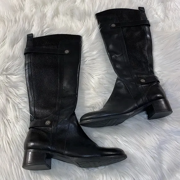 Franco Sarto black leather size 9 riding boots
