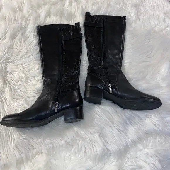 Franco Sarto black leather size 9 riding boots
