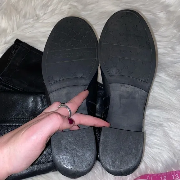 Franco Sarto black leather size 9 riding boots